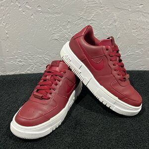 🔥NIKE Air Force 1 Low Pixel Burgundy Leather CK6649-600 Women Sz 7 - EXCELLENT
